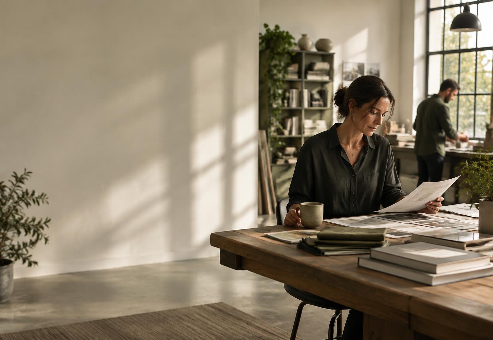 Business owner managing customer work